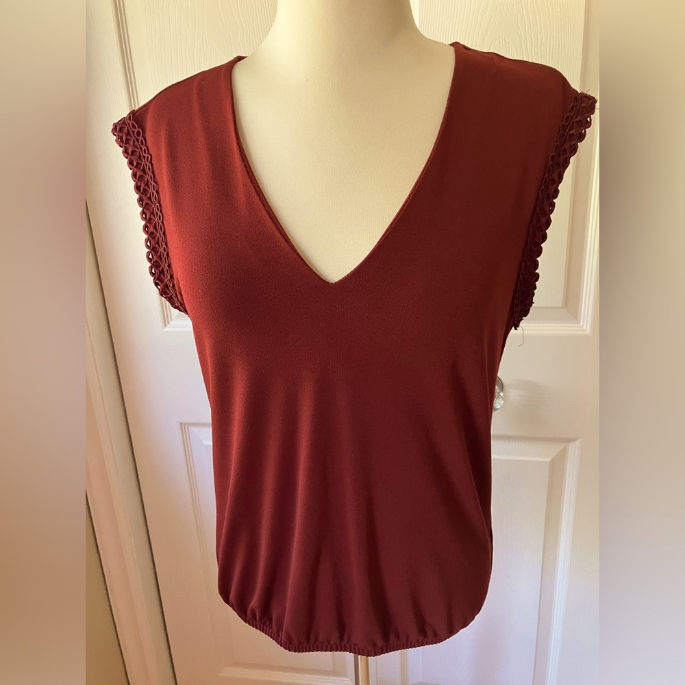 Dex burgundy pullover top